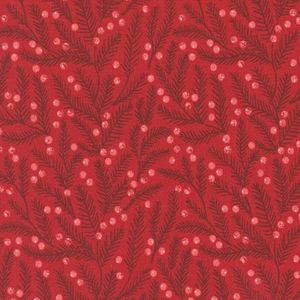 Berry and Pine - Tyttebær på rød bunn