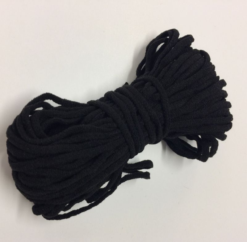 Strikk svart - 3mm mykt rundstrikk - 10m