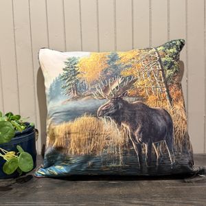 Til inspirasjon - pute med  skogens konge