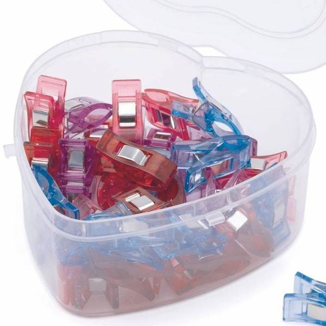 Hovedbilde Hjerteboks med 40 stoff clips ...