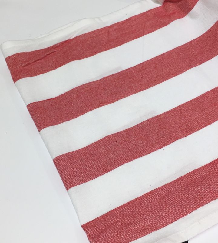 Toweling - røde og hvite striper