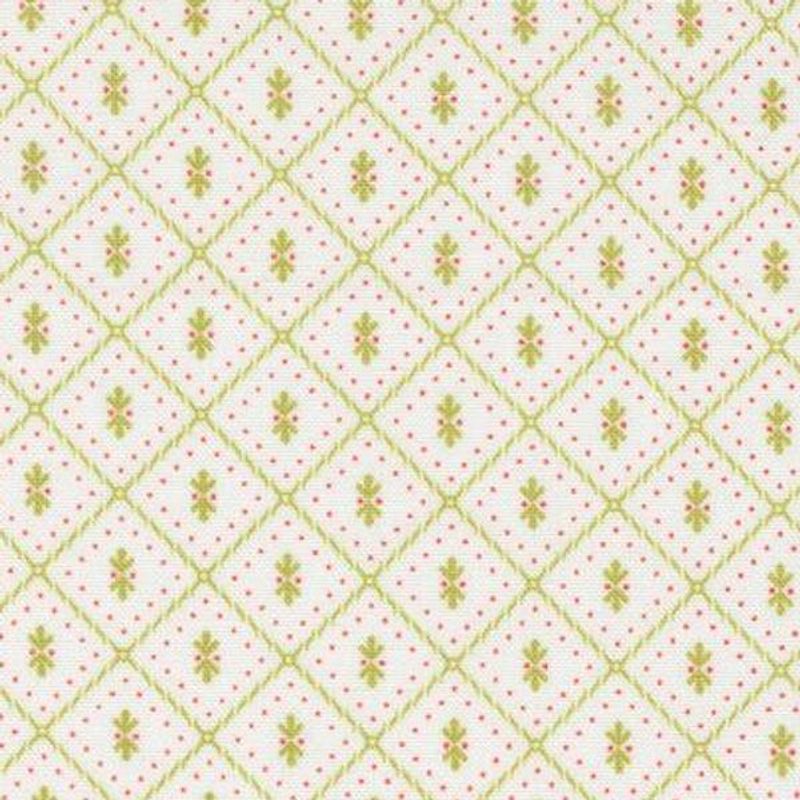 Linen Cupboard Chantilly  - diagonale ruter med små blader