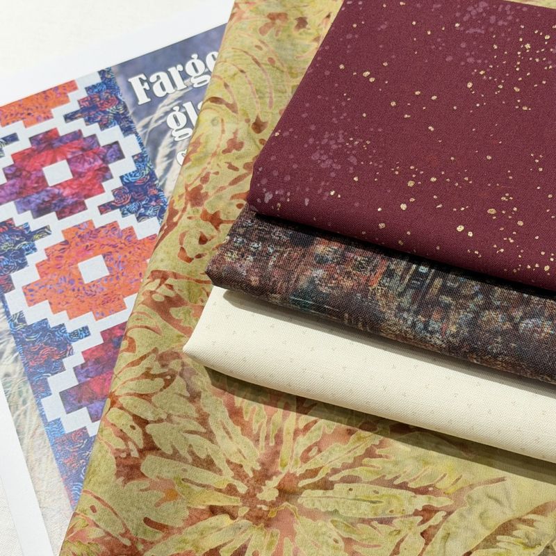 Fargeglad Sikk-Sakk - Stoffpakke  - grønn batikk