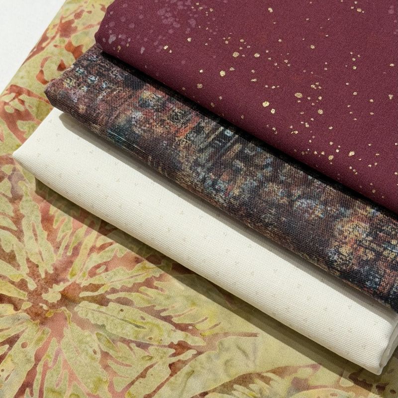 Fargeglad Sikk-Sakk - Stoffpakke  - grønn batikk