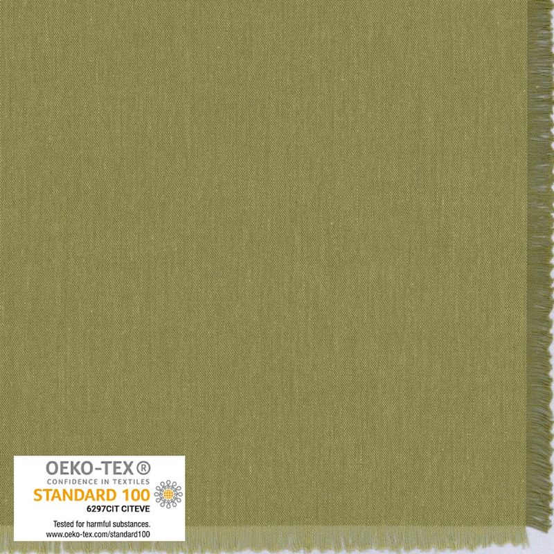 Chambray vevd - lys oliven